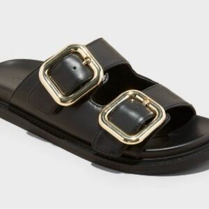 Universal Thread Collins Sandals with Gold Buckles 🖤
